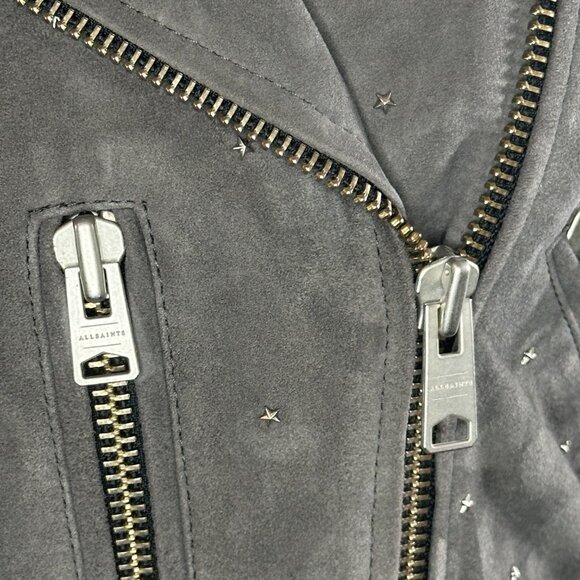 All Saints Grey Suede Jacket - Picture 10 of 12